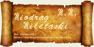 Miodrag Miletaški vizit kartica